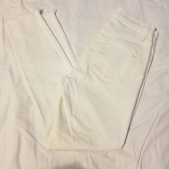 Madewell 10" High_rise Skinny Crop Color White Size 25 Button front - Picture 4 of 12